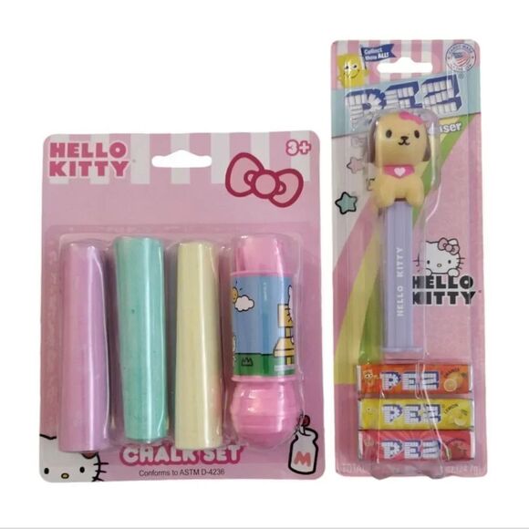 Hello Kitty Pastel Chalk Set and PEZ Dispenser Bundle NWT - Picture 2 of 8